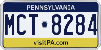 PA license plate MCT8284