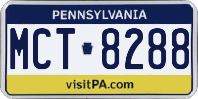 PA license plate MCT8288