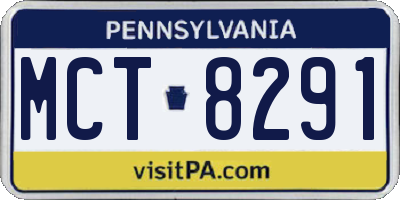 PA license plate MCT8291