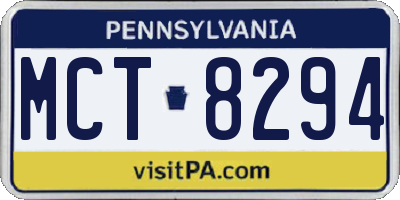PA license plate MCT8294