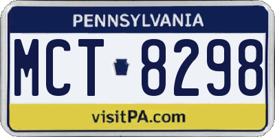 PA license plate MCT8298