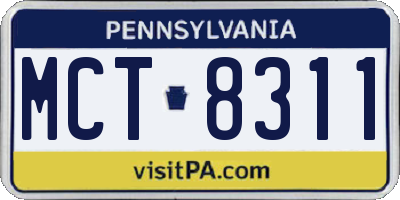 PA license plate MCT8311