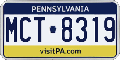 PA license plate MCT8319