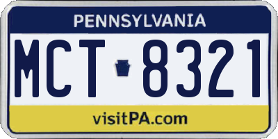 PA license plate MCT8321