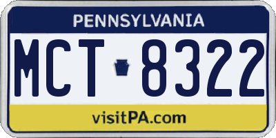 PA license plate MCT8322