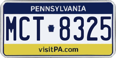 PA license plate MCT8325
