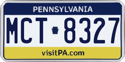 PA license plate MCT8327