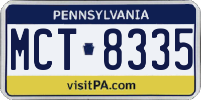 PA license plate MCT8335