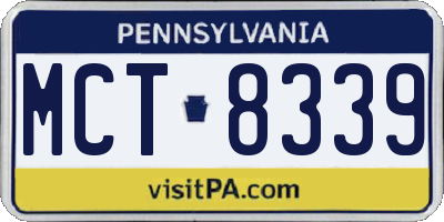 PA license plate MCT8339
