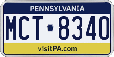 PA license plate MCT8340