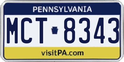 PA license plate MCT8343