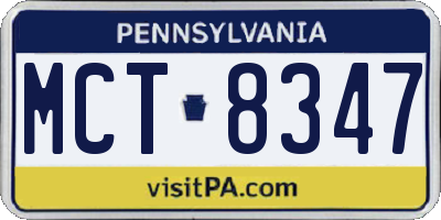 PA license plate MCT8347