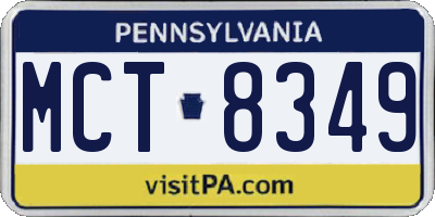 PA license plate MCT8349