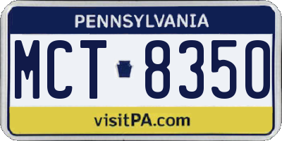 PA license plate MCT8350