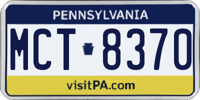 PA license plate MCT8370