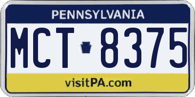 PA license plate MCT8375