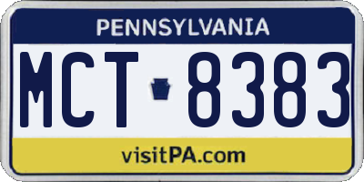 PA license plate MCT8383