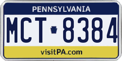 PA license plate MCT8384