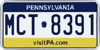 PA license plate MCT8391