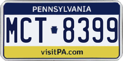 PA license plate MCT8399