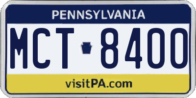 PA license plate MCT8400