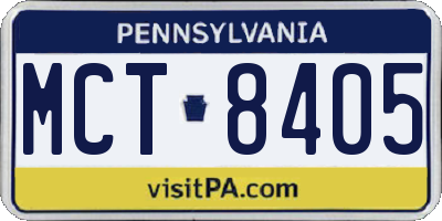 PA license plate MCT8405