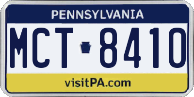 PA license plate MCT8410