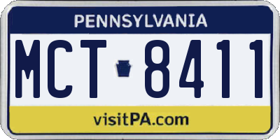PA license plate MCT8411
