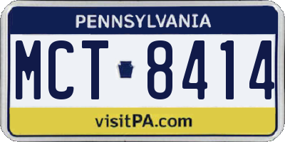 PA license plate MCT8414