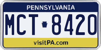 PA license plate MCT8420
