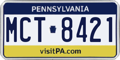 PA license plate MCT8421