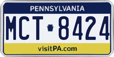 PA license plate MCT8424