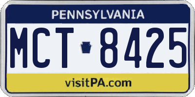 PA license plate MCT8425