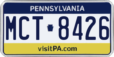 PA license plate MCT8426