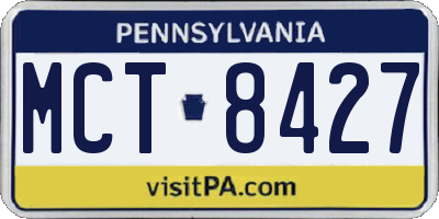 PA license plate MCT8427