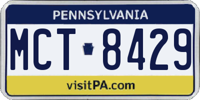 PA license plate MCT8429