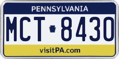 PA license plate MCT8430