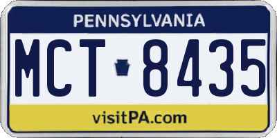 PA license plate MCT8435
