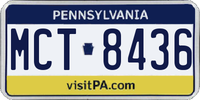 PA license plate MCT8436