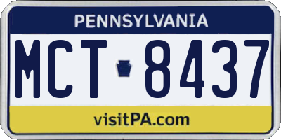 PA license plate MCT8437