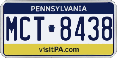 PA license plate MCT8438