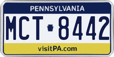 PA license plate MCT8442