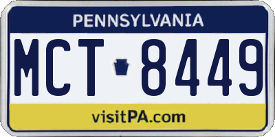 PA license plate MCT8449