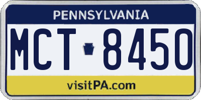 PA license plate MCT8450