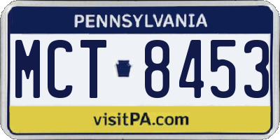 PA license plate MCT8453