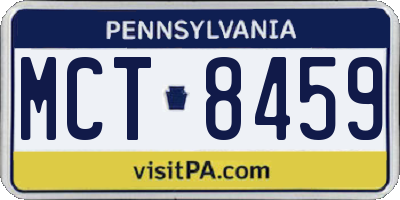PA license plate MCT8459