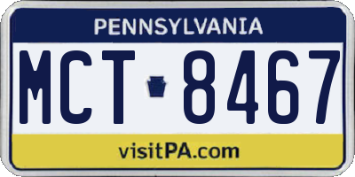 PA license plate MCT8467