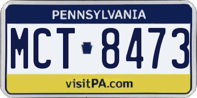 PA license plate MCT8473