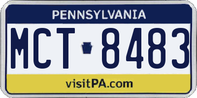 PA license plate MCT8483