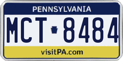PA license plate MCT8484